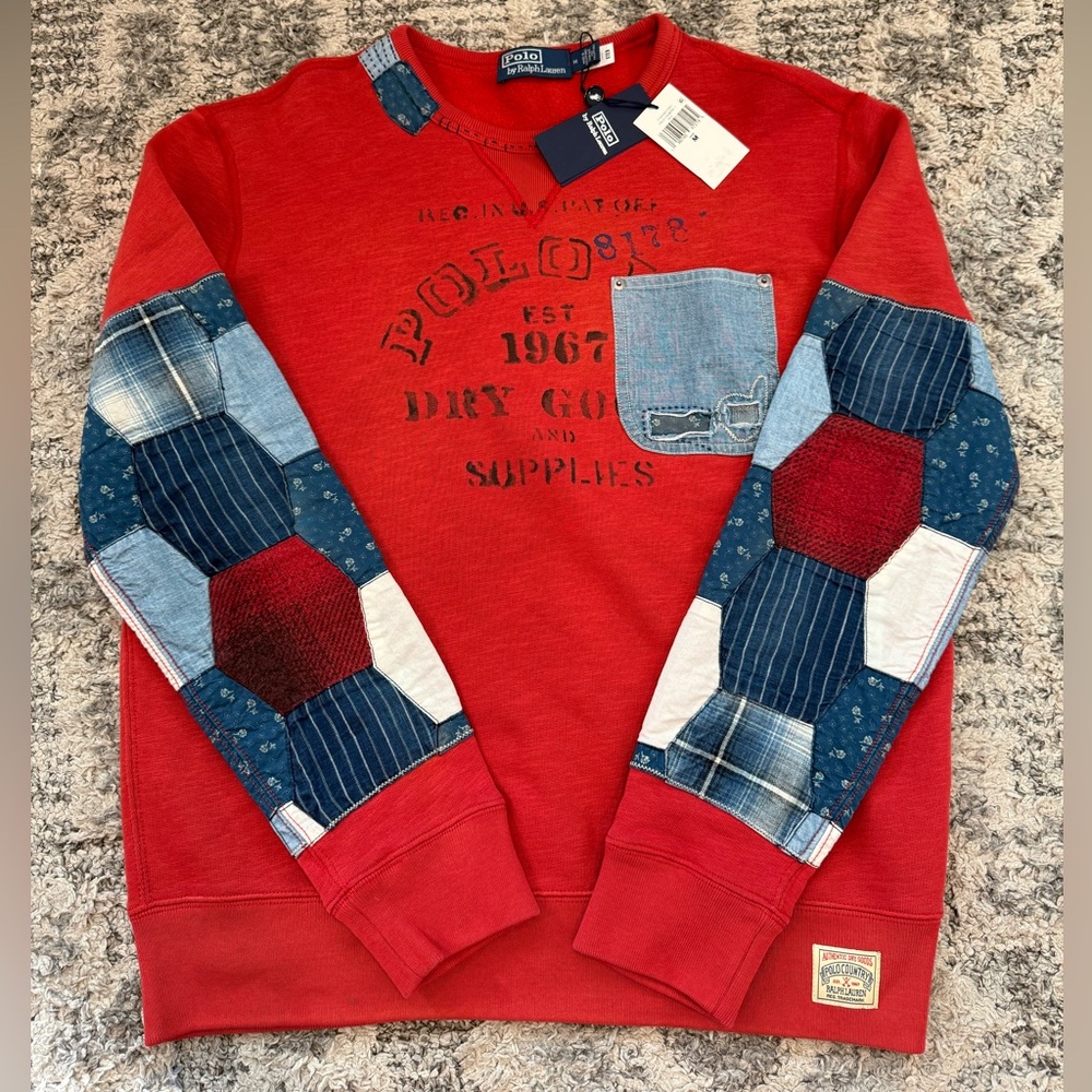 Polo Ralph Lauren Patchwork Crewneck Sweatshirt
